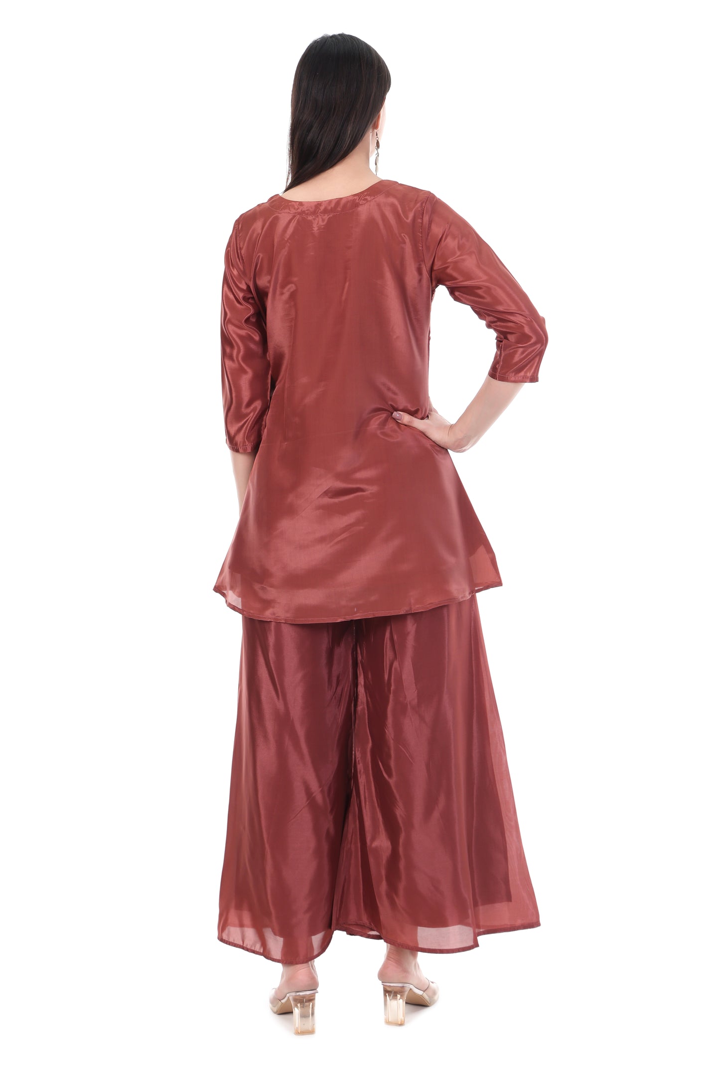 Maroon Designer Anarkali Kurta Set with Heavy Embroidery & Dupatta