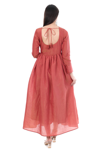 Red Premium Embroidered Anarkali Suit