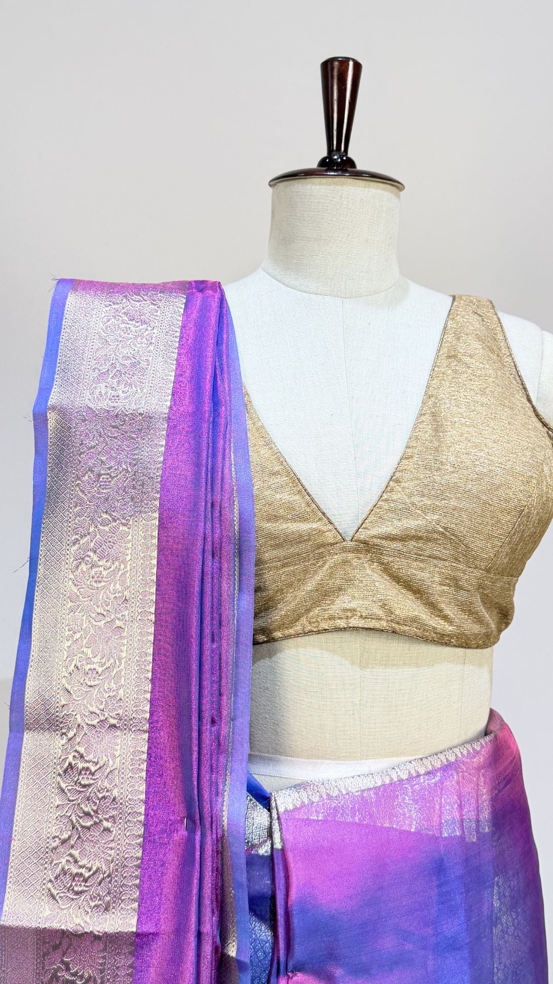 Royal Blue Banarasi Tissue Silk Saree