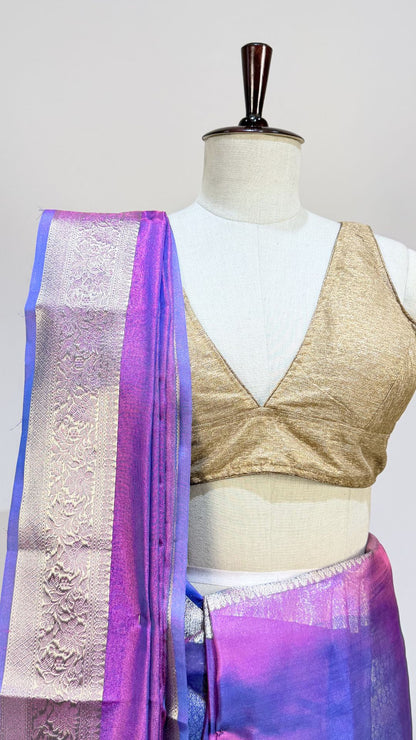 Royal Blue Banarasi Tissue Silk Saree