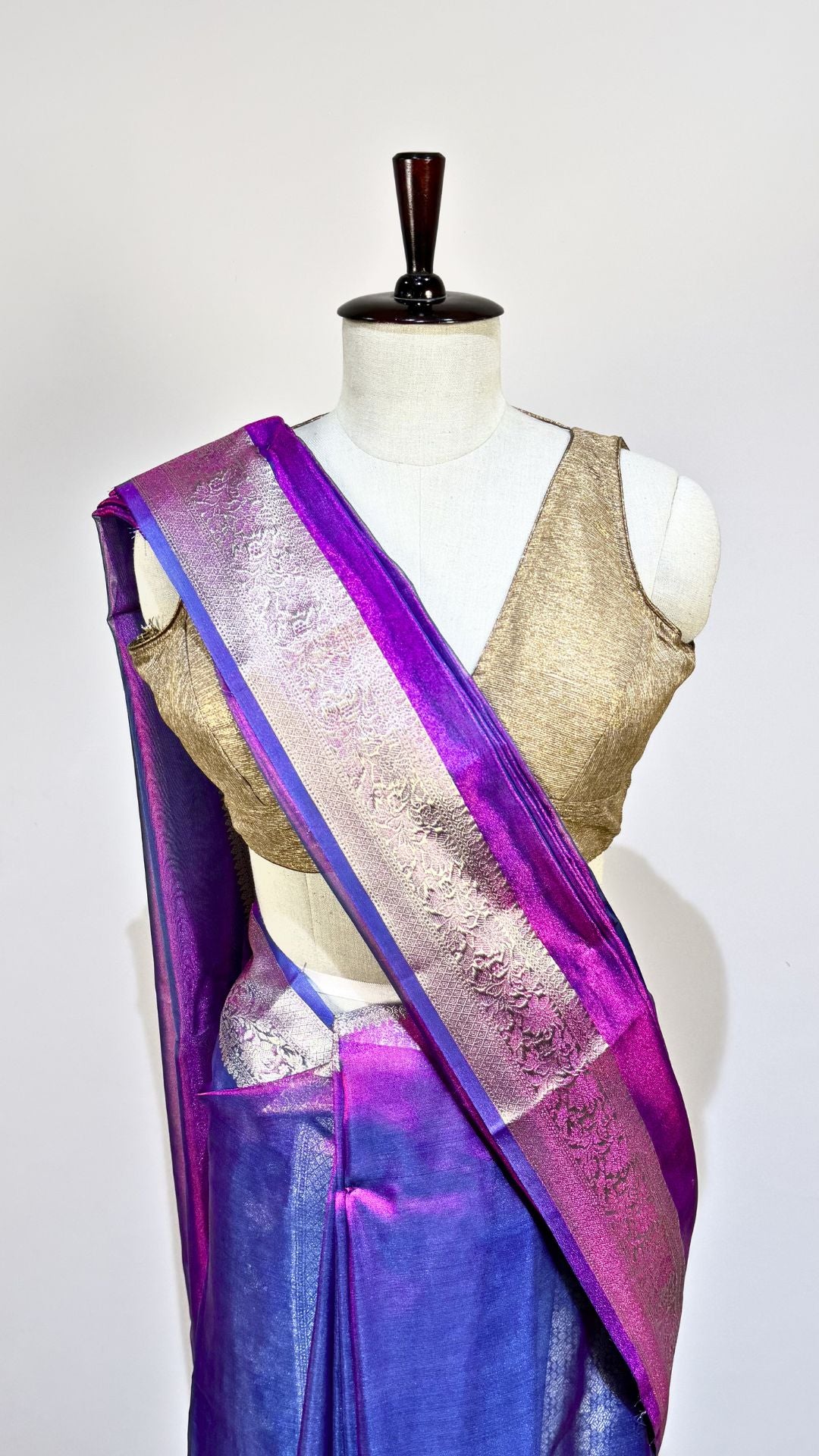 Royal Blue Banarasi Tissue Silk Saree