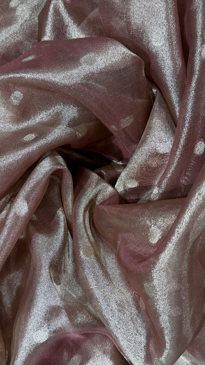 Tissue Chunri Saree with Lace Border