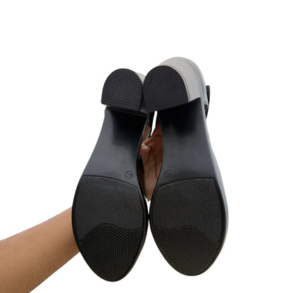 Black Patent Mary Jane Block Heels
