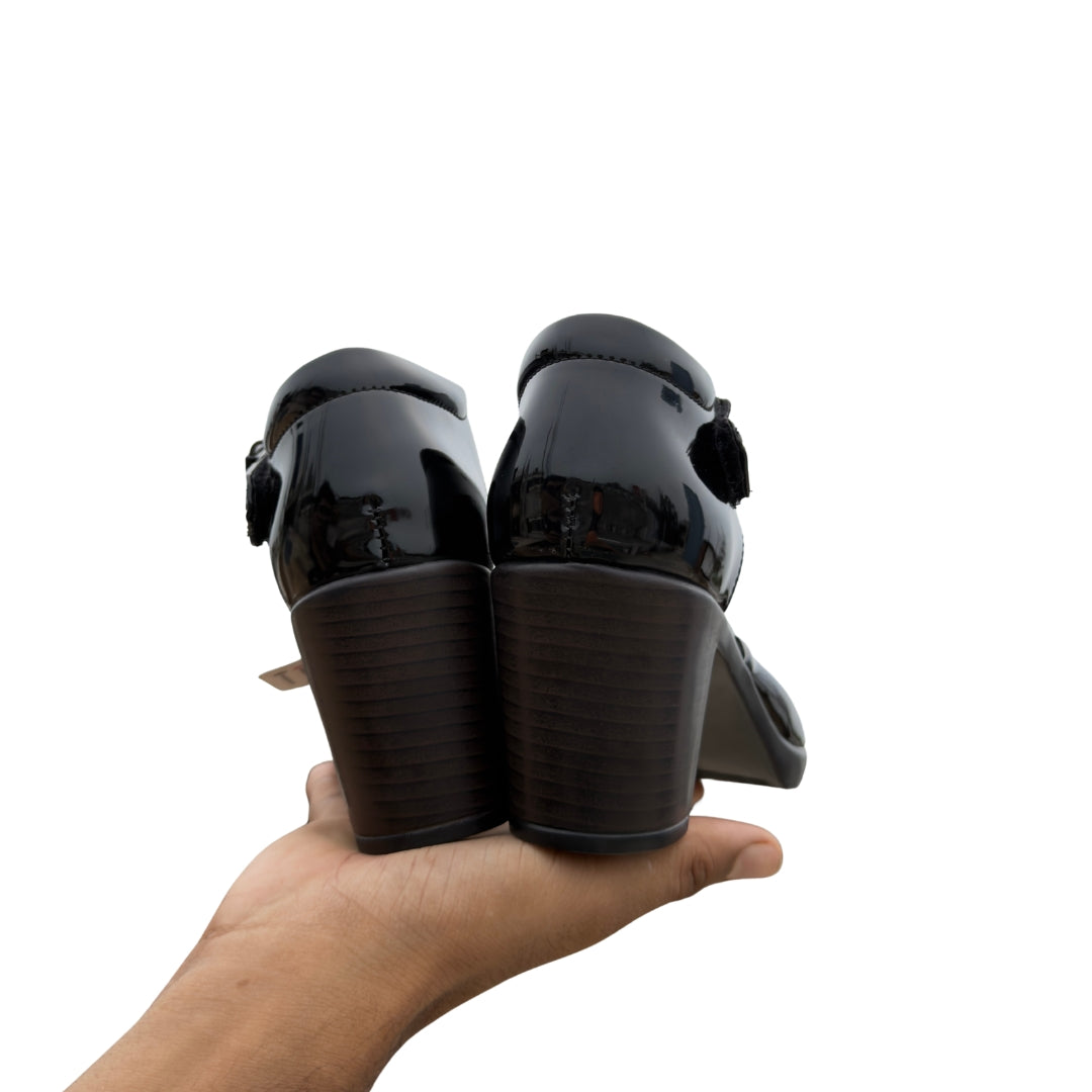 Black Patent Mary Jane Block Heels