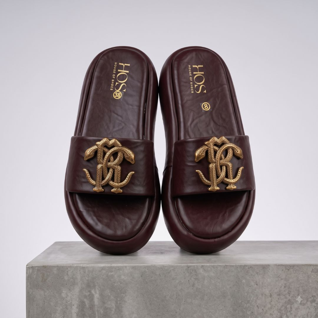 Brown Premium Embellished Comfort Slippers
