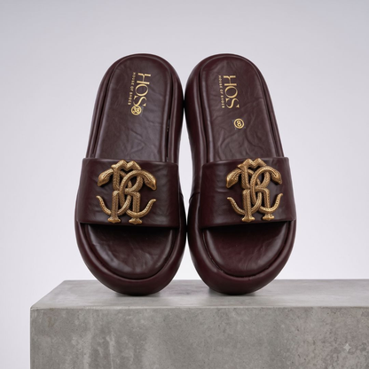 Brown Premium Embellished Comfort Slippers