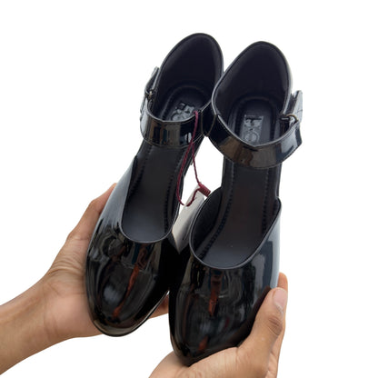 Black Patent Mary Jane Block Heels