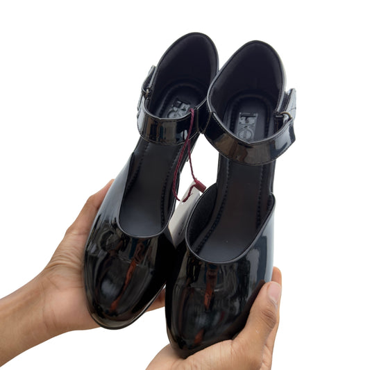 Black Patent Mary Jane Block Heels