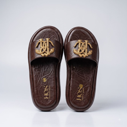Brown Premium Embellished Comfort Slippers