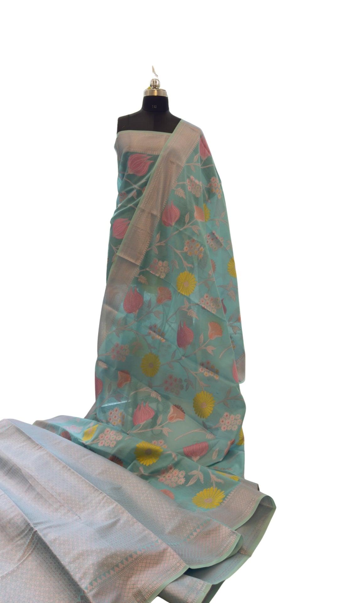 Blue Meenakari Banarasi Organza Saree