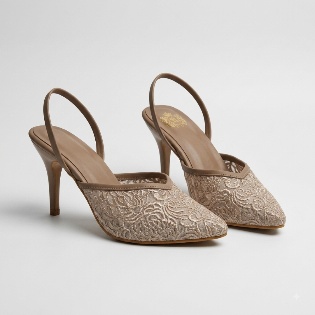 Elegant Mesh Pointed Toe Stiletto Heel Sandals