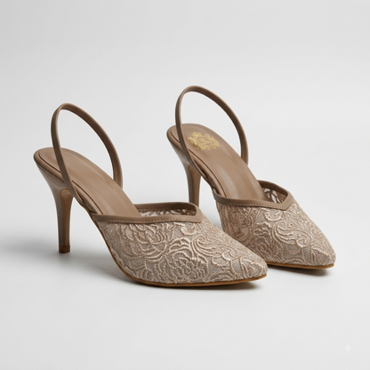 Elegant Mesh Pointed Toe Stiletto Heel Sandals