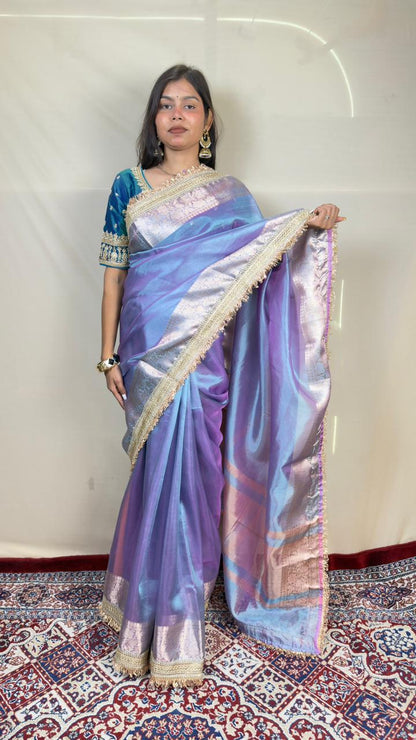 Purple Tissue Silk Saree – Royal Elegance
