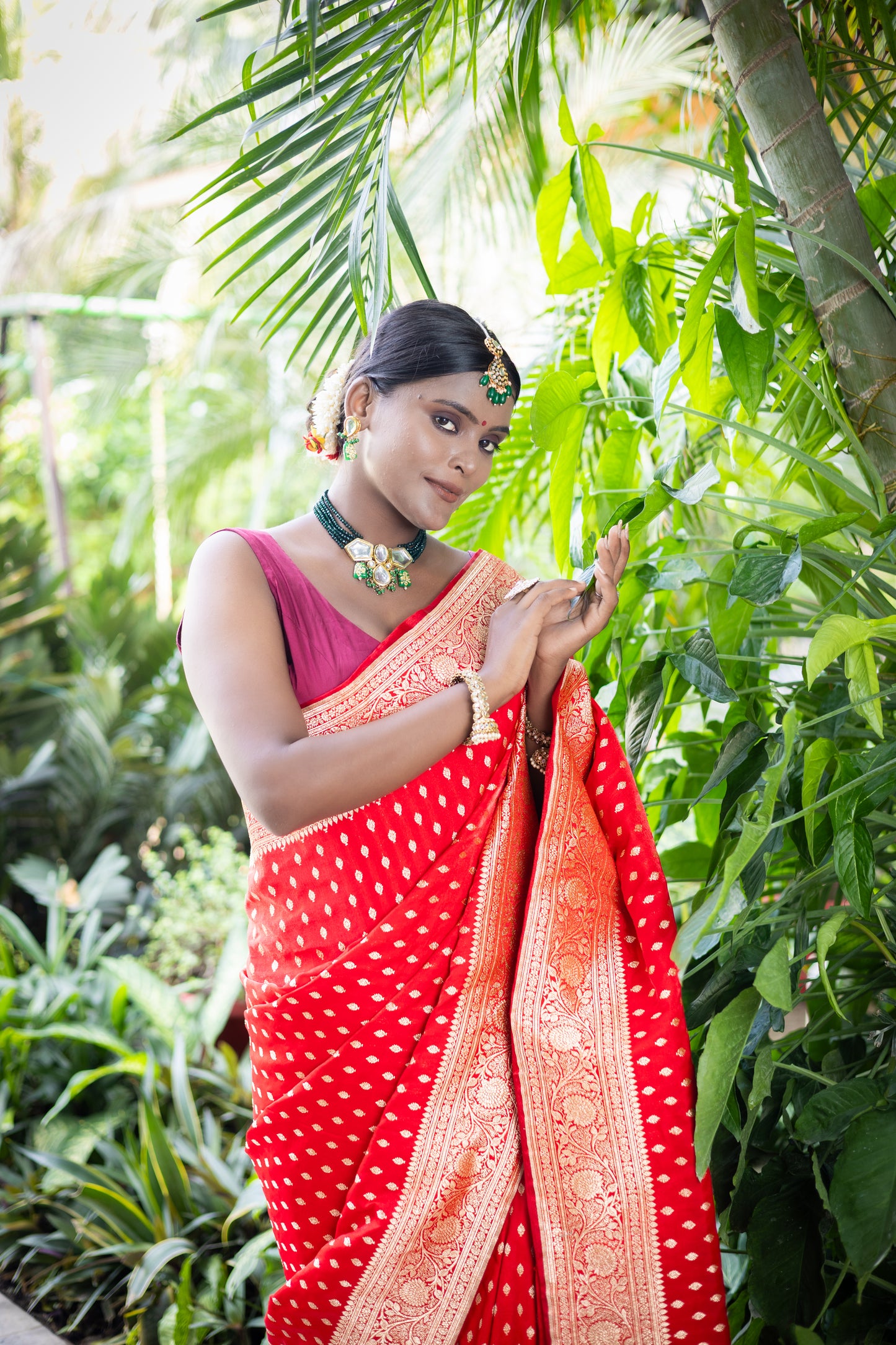 Amrit Royale – Dark Red Banarasi Silk Saree