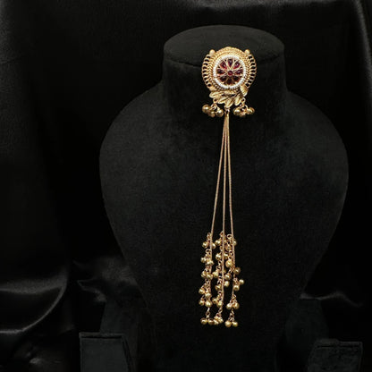 Maroon Stone Kashmiri Dangler Earrings for Women