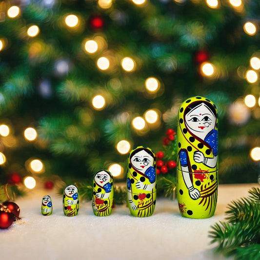Wooden Handicraft Nesting Doll - Set of 5