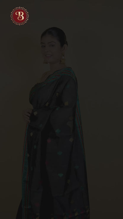 Mekhela Chador Raw Silk Saree With Multicolour Zari Weaving