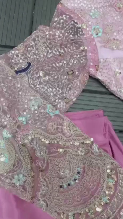 Ready-to-Wear Heavy Crepe Saree with Fully Stitched Sequin Blouse (Up to Size 42)