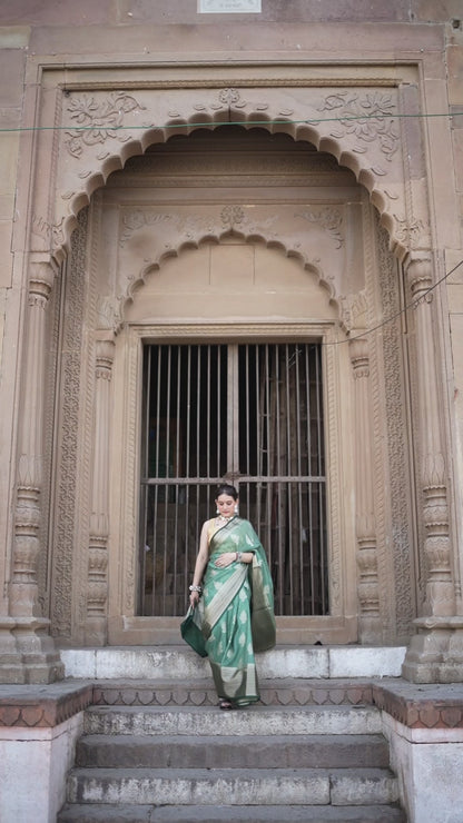 Vridhi – Sage Elegance in Silk