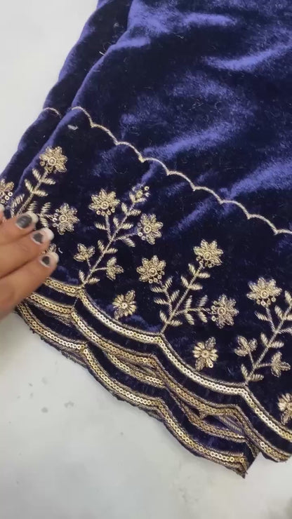 Royal Velvet Embroidered 3-Piece Winter Suit Set