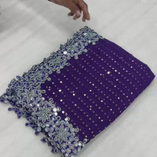 Bollywood Blockbuster Original Mirror Design Saree – Elegant Purple - Baranashe - Bollywood Blockbuster Original Mirror Design Saree – Elegant Purple