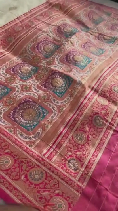Premium Banarasi Silk Saree with Rich Zari Weaving