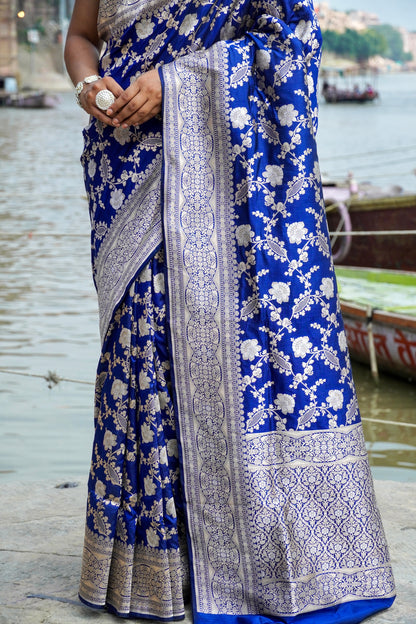 Blue Handwoven Banarasi Silk Saree