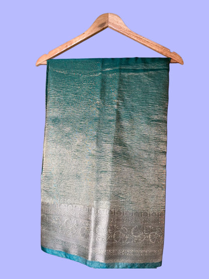 Banarasi Soft Crushed Tissue Silk Saree, Jahnvi Kapoor Inspired Saree